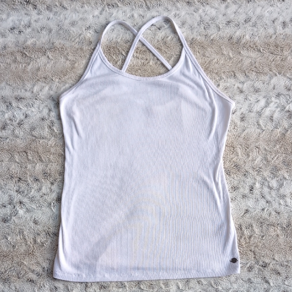 CALIA Effortless White Rib Tank Top